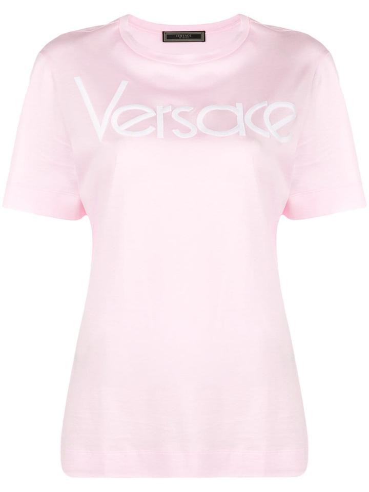 Versace Logo Print T-shirt - Pink