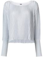 Adam Lippes Lurex Ribbed Knit Top - Grey