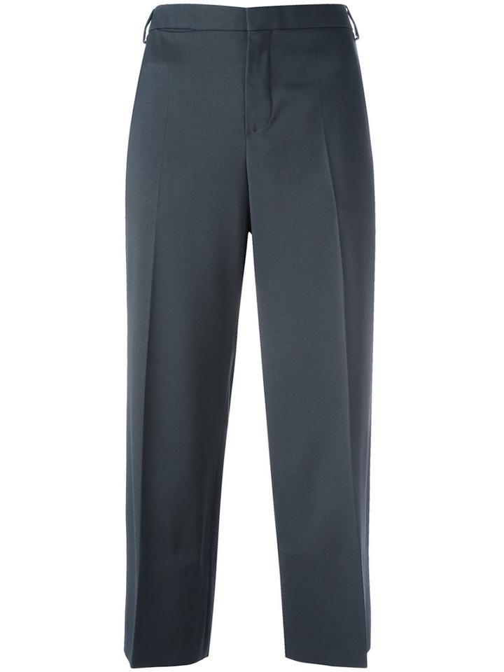 Balenciaga Tailored Cropped Trousers, Women's, Size: 38, Grey, Cotton/spandex/elastane/virgin Wool