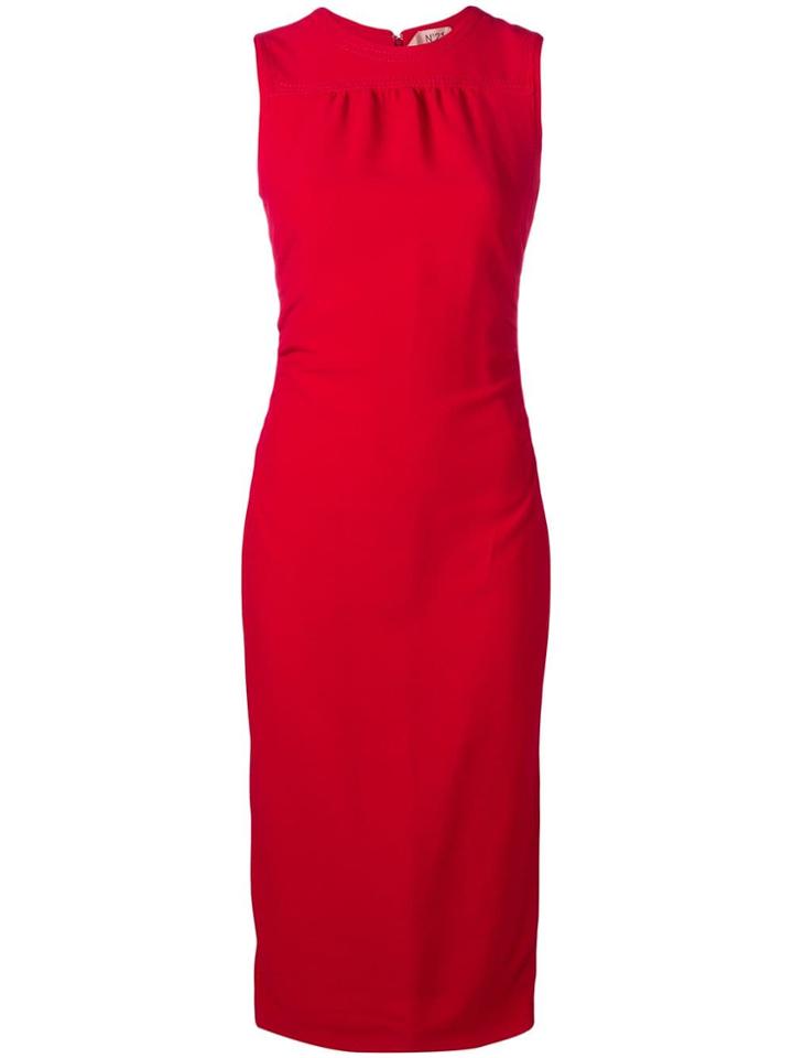 No21 Sleeveless Fitted Dress - Red
