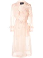 Simone Rocha Sheer Double Breasted Trench Coat - Neutrals