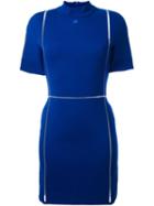 Courrèges Sheer Panel Shift Dress, Women's, Size: 38, Blue, Polyamide/spandex/elastane/merino