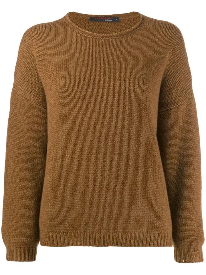 Incentive! Cashmere Oversized Jumper - Brown