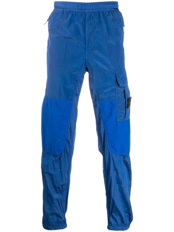 Stone Island Patchwork Utility Trousers - Blue