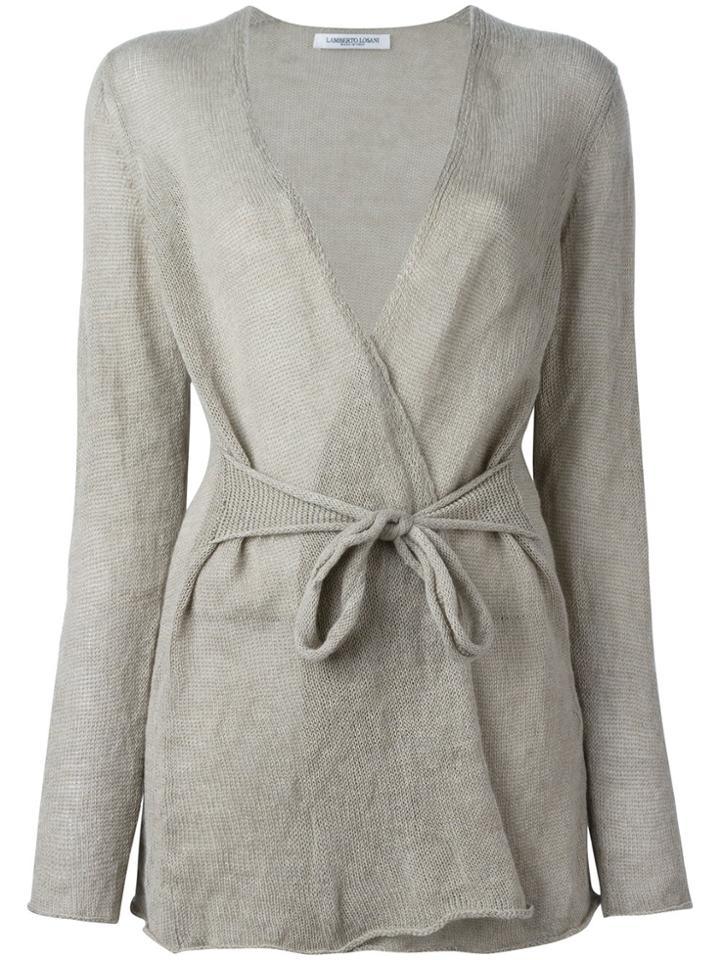 Lamberto Losani Waist Tie Cardigan - Nude & Neutrals