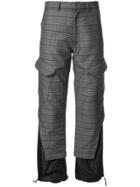 Delada Panelled Checked Trousers - Grey