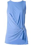 Michael Michael Kors Tie Knot Top, Women's, Size: Xl, Blue, Polyester/spandex/elastane