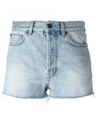 Saint Laurent Studded Denim Shorts, Women's, Size: 25, Blue, Cotton