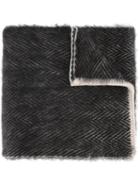 Lardini Knitted Scarf, Men's, Black, Polyamide/mohair/wool