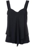 Derek Lam 10 Crosby - Draped Tank Top - Women - Silk/acetate - 2, Black, Silk/acetate