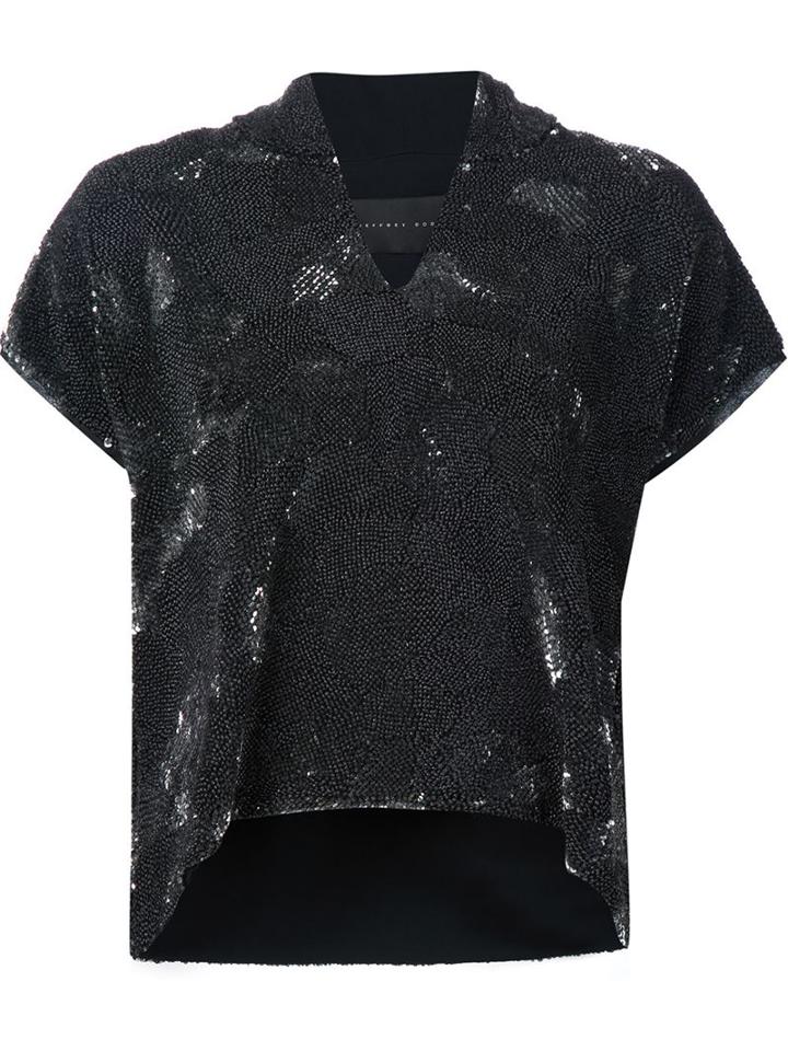 Jeffrey Dodd Short Sleeve V-neck Shift Hoodie