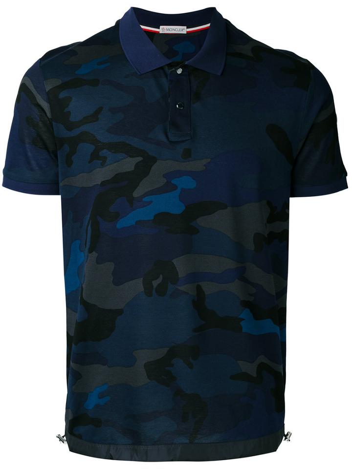 Moncler - Logo Polo Shirt - Men - Cotton - M, Blue, Cotton