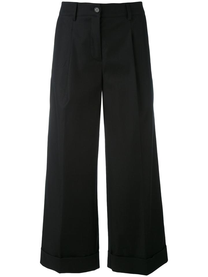 P.a.r.o.s.h. - Cropped Wide Leg Trousers - Women - Cotton/spandex/elastane - S, Black, Cotton/spandex/elastane