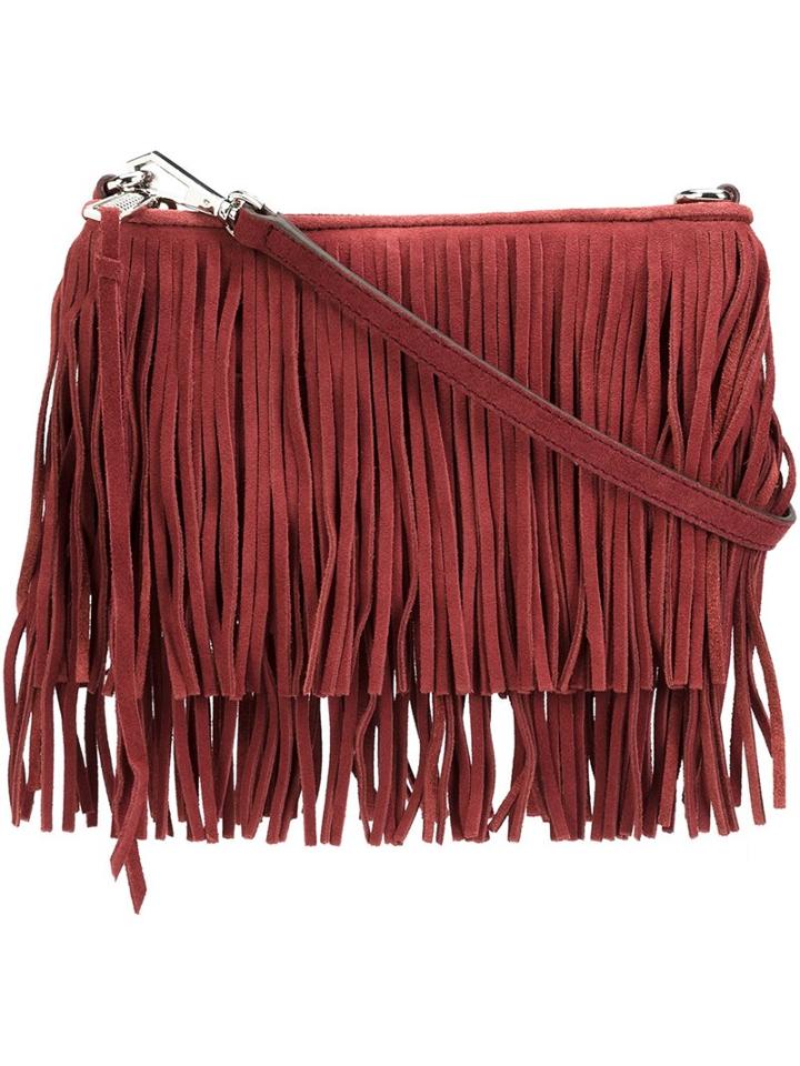 Rebecca Minkoff Fringed Cross Body Bag, Women's, Red