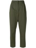 Pinko High Rise Tapered Trousers - Green