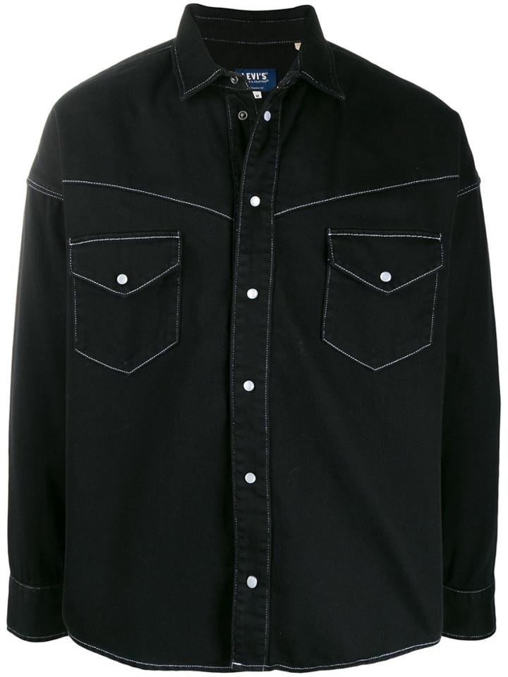Levi's: Made & Crafted Contrast Stitching Over Shirt - Black