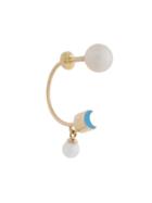Delfina Delettrez 18kt Gold Moon Piercing Earring - Metallic