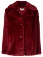 Michael Michael Kors Fur Effect Short Coat, Women's, Size: Small, Red, Modacrylic/acrylic/polyester/spandex/elastane