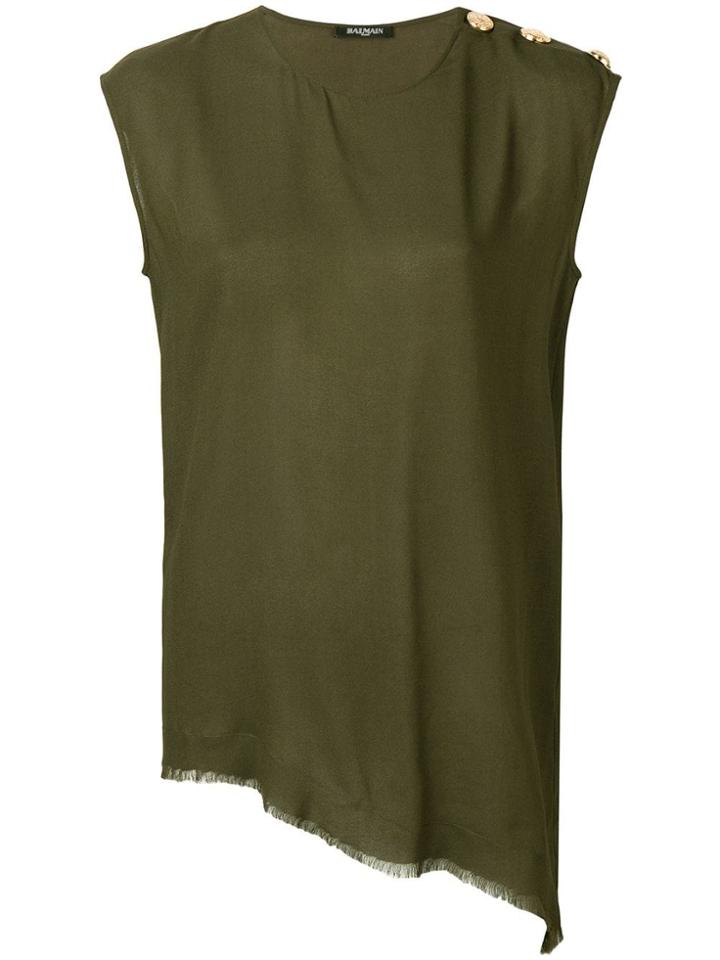 Balmain Asymmetric Hem Top - Green