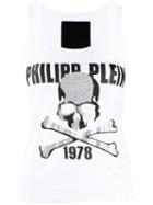 Philipp Plein Crystal-embellished Distressed Top - White