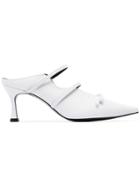Yuul Yie White Judith 70 Bow Embellished Mules