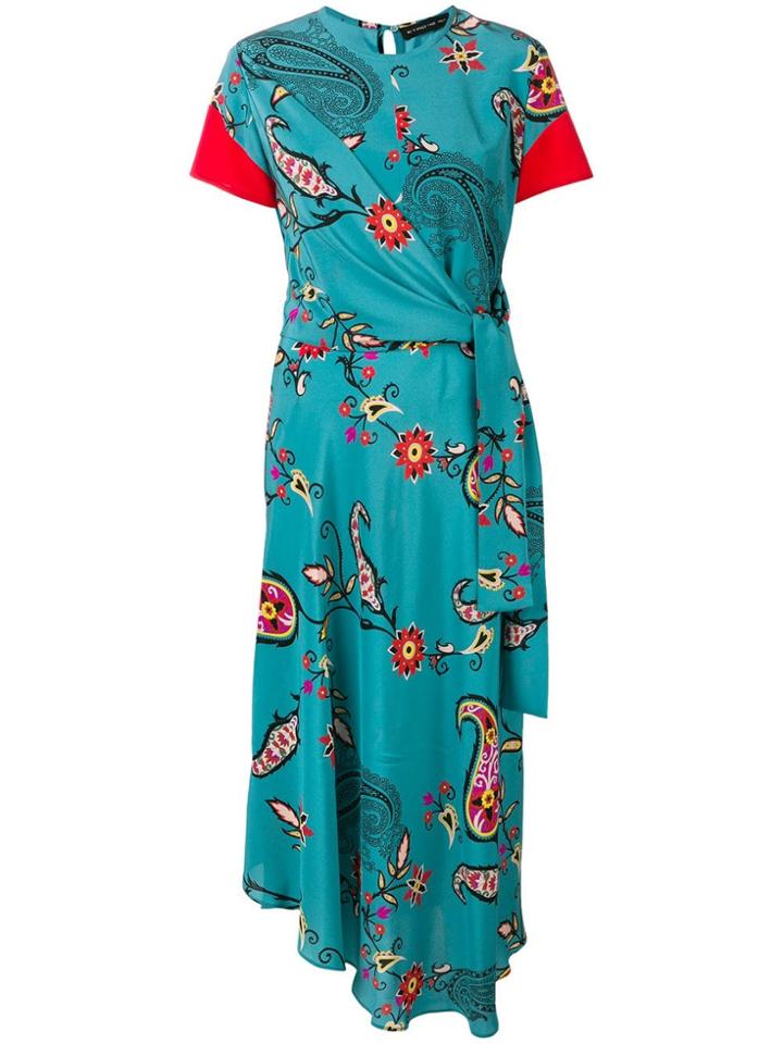 Etro Floral Paisley Print Maxi Dress - Blue