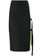 No21 Side Strap Skirt, Women's, Size: 42, Black, Cotton