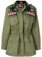 Miu Miu Bead And Crystal-embellished Jacket - Green