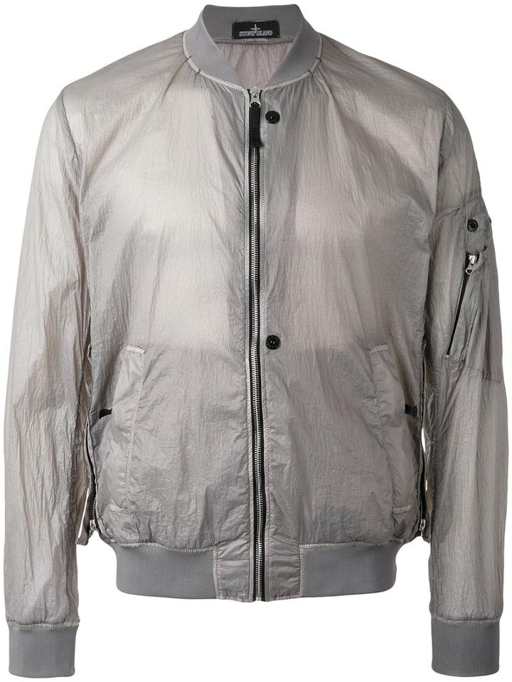 Stone Island Shadow Project Bomber Jacket, Men's, Size: 52, Grey, Polyamide