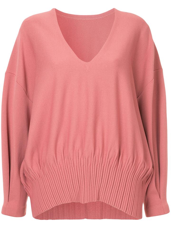 Des Prés V-neck Sweater - Pink & Purple
