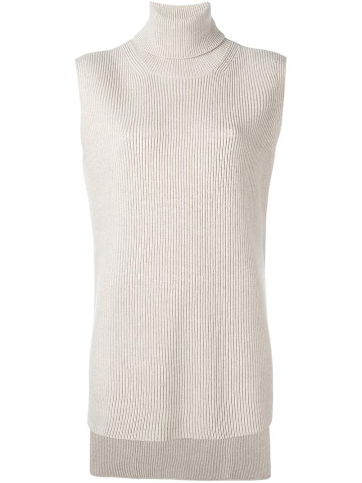 Studio Nicholson Turtleneck Sleeveless Long Top, Women's, Size: 1, Nude/neutrals, Cashmere/wool