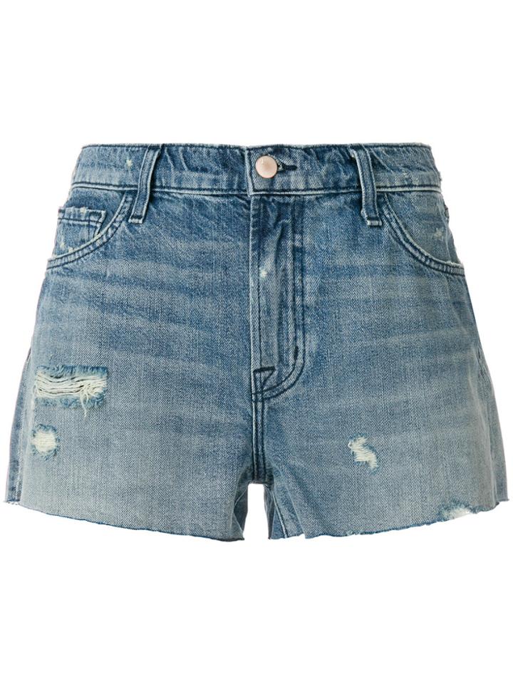 J Brand Low Rise Denim Shorts - Blue