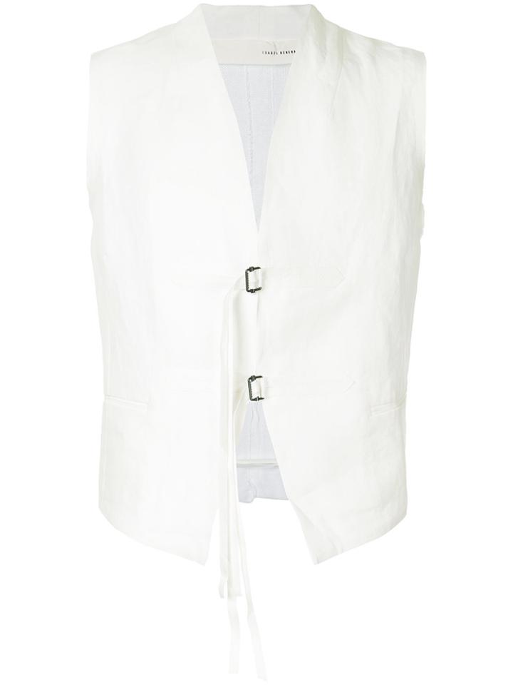 Isabel Benenato Military Gilet - White
