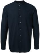 Attachment - Mandarin Neck Shirt - Men - Cotton/linen/flax - 1, Blue, Cotton/linen/flax