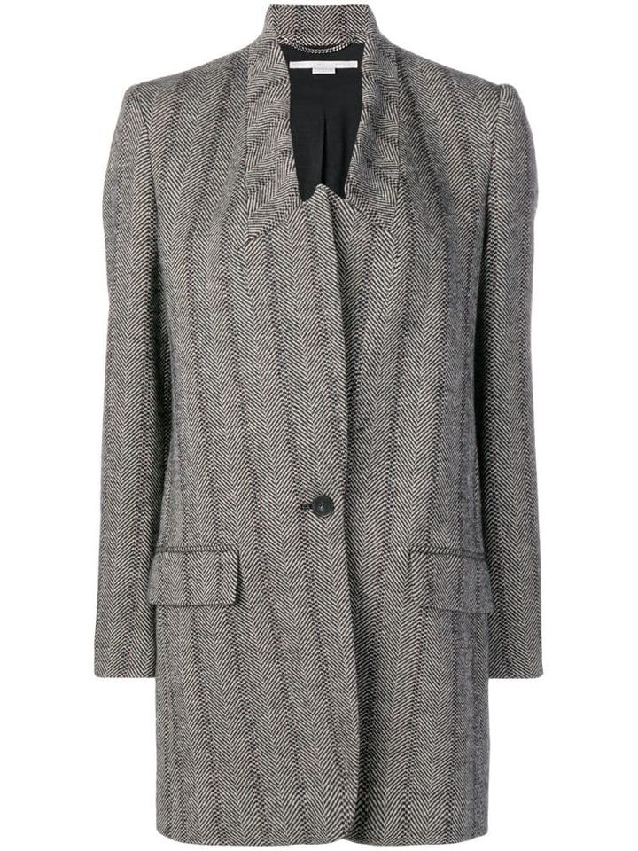 Stella Mccartney Single-breasted Oversized Coat - Black