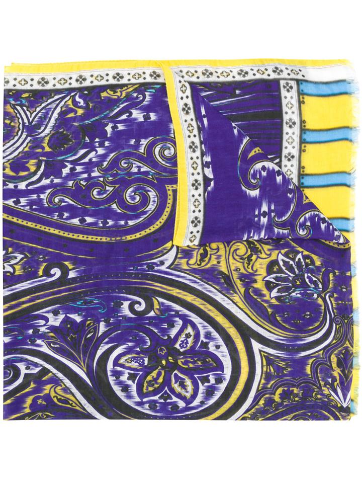 Etro Mixed Print Scarf - Pink & Purple