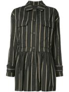 Uma Wang Striped Jacket, Size: Small, Black, Cotton/silk