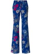 Etro Floral Print Wide-leg Trousers - Blue