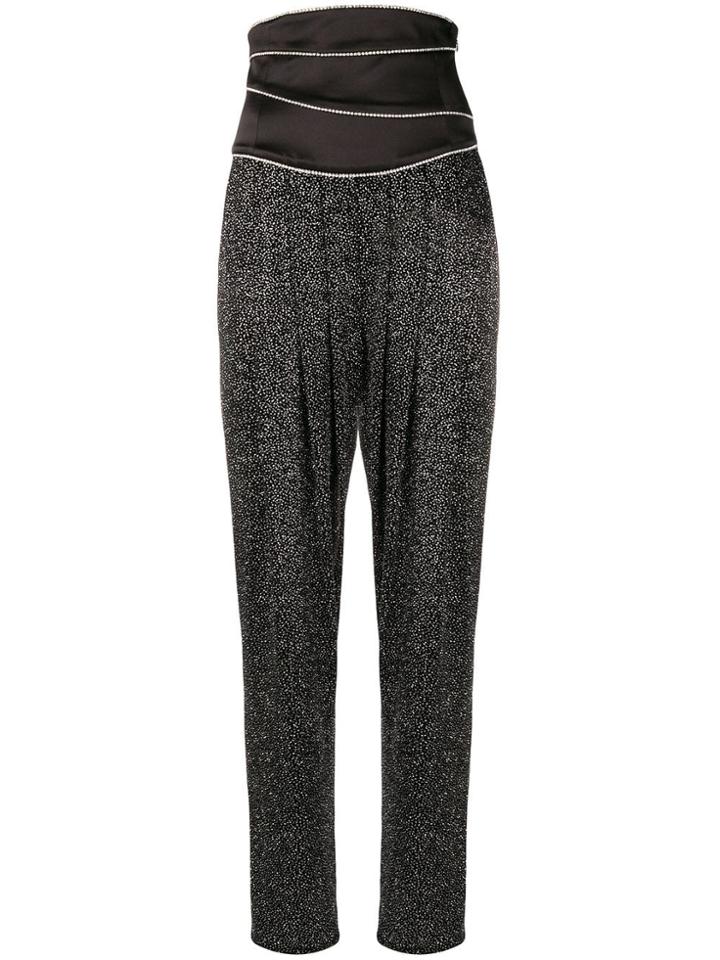 Redemption High-waisted Rhinestone Trousers - Silver