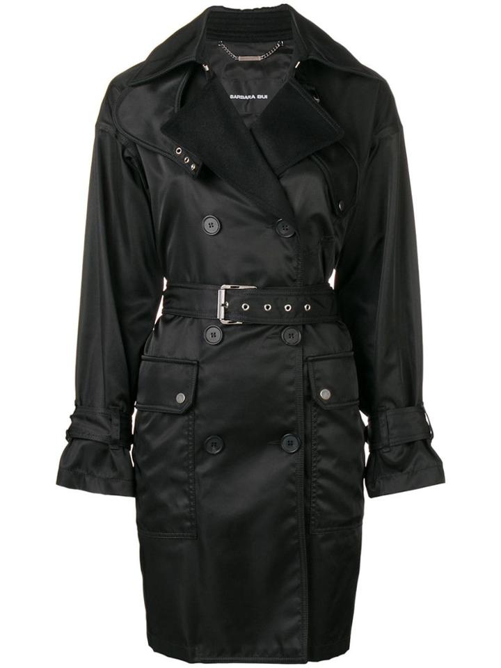 Barbara Bui Double Breasted Trench Coat - Black