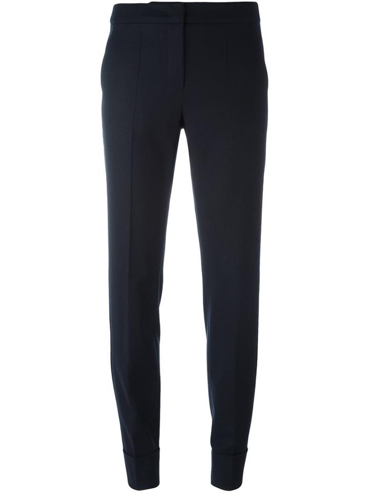 Armani Collezioni Classic Trousers, Women's, Size: 46, Blue, Spandex/elastane/virgin Wool