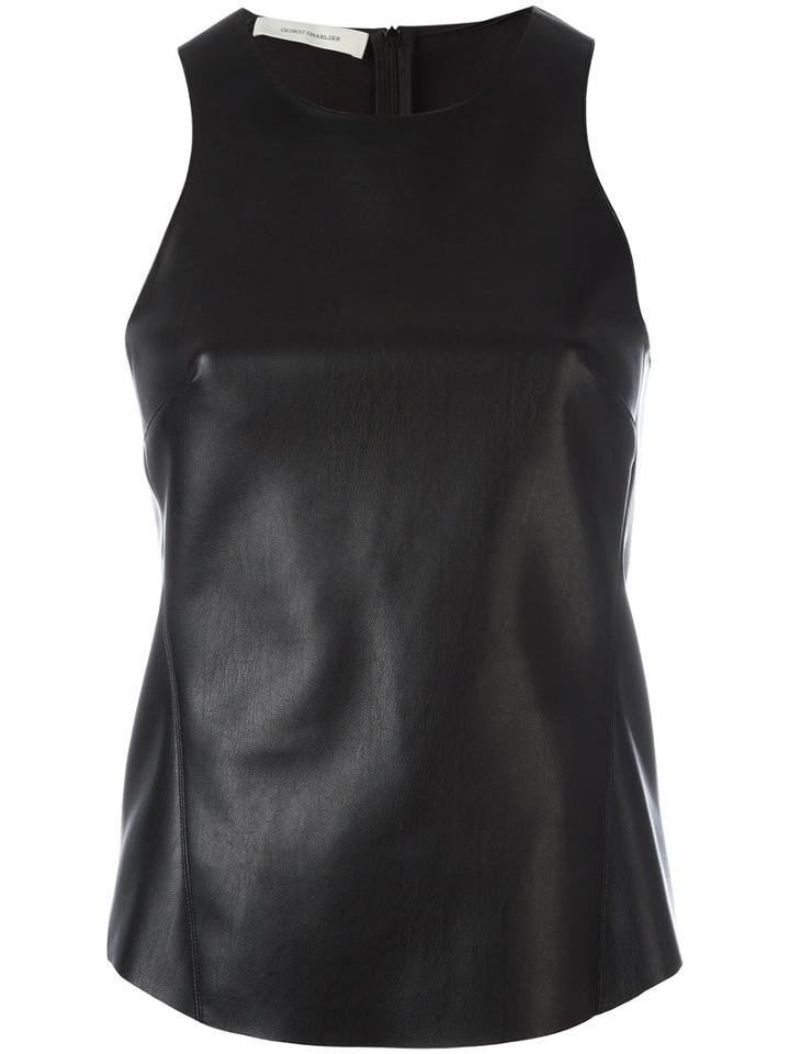 Cédric Charlier Panelled Tank Top, Size: 44, Black, Polyester