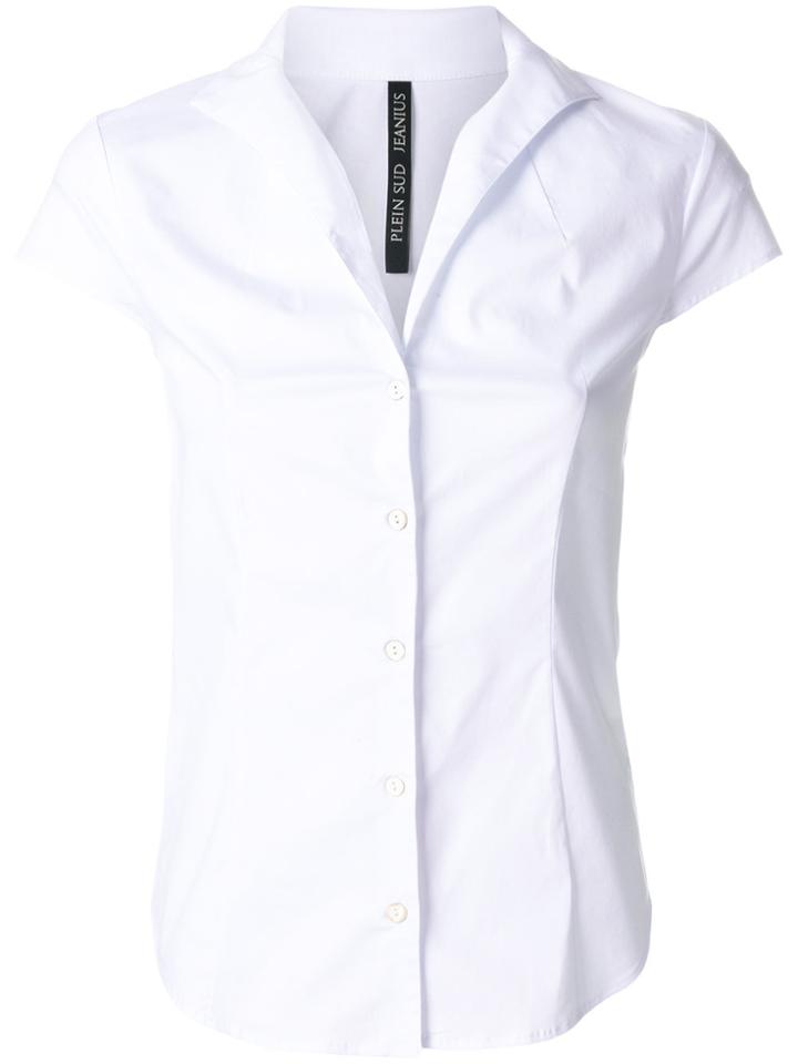 Plein Sud Jeanius Open V-neck Shirt - White