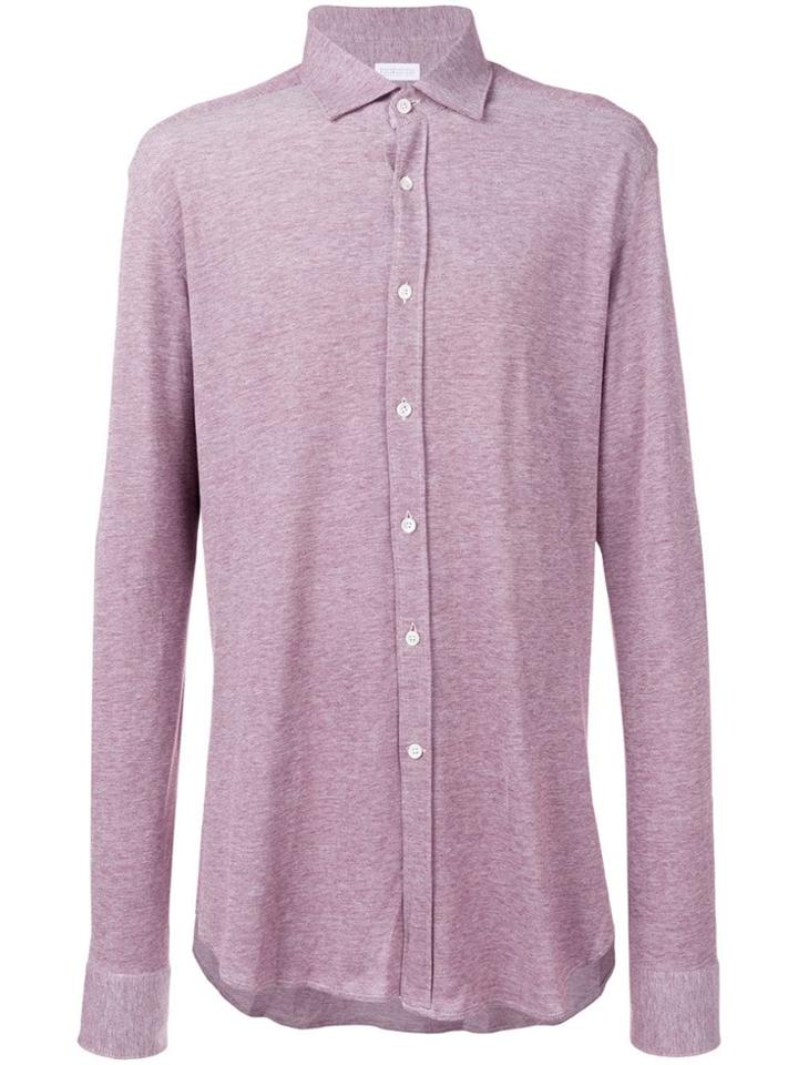 Harris Wharf London Slim Fit Shirt - Purple