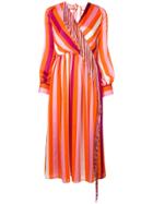 Msgm Striped Tassel Dress - Orange