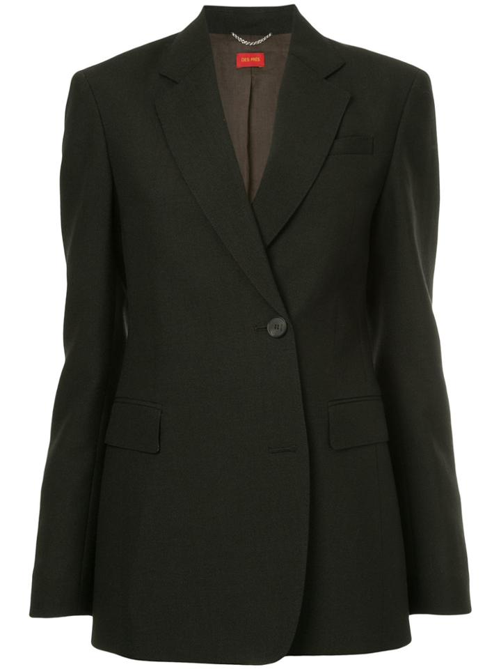 Des Prés Off-centre Button Blazer - Black
