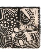 Chanel Vintage Illustration Print Scarf, Women's, Black