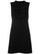 L'autre Chose Ruffled Bib Dress, Women's, Size: 42, Black, Virgin Wool