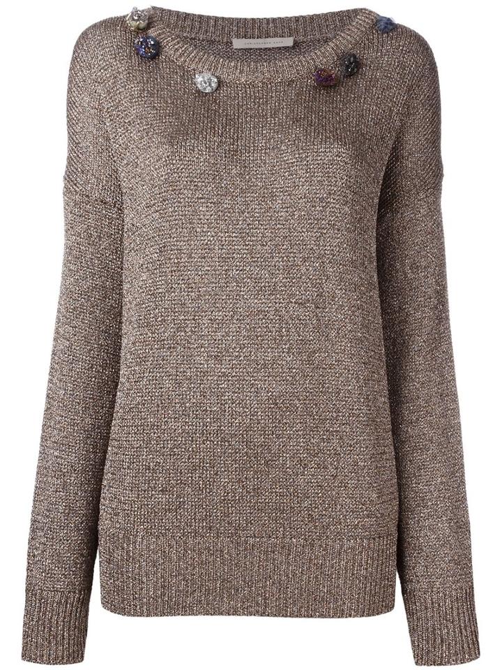 Christopher Kane Gem Embellished Sweater, Women's, Size: Xs, Grey, Polyester/viscose