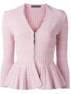 Alexander Mcqueen Peplum Cardigan, Women's, Size: S, Pink/purple, Viscose/polyester/cotton/polyamide